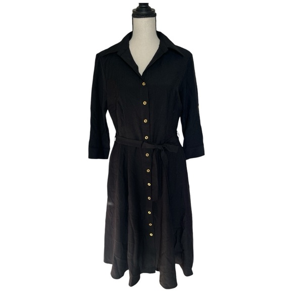 NWT SHARAGANO TIE WAIST KNEE SHIRTDRESS SZ 4 - Picture 1 of 4